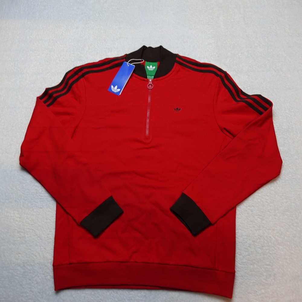 Adidas F 3 Str 1/4 Zip Mens Sweatshirt Small Better Scarlet Red Trefoil JW3945